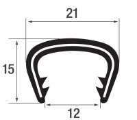 KS13-16W perfil de protección de cantos blanco rango de sujeción 13-16 mm medidas 21x15 mm