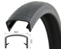 KS20-23S perfil de protección de cantos negro rango de sujeción 20-23 mm medidas 30x15 mm