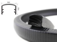 KS28-32S Kantenschutzprofil Schwarz Klemmbereich 28-32 mm Maße 36x25,4 mm