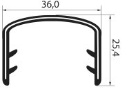 KS28-32S Kantenschutzprofil Schwarz Klemmbereich 28-32 mm Maße 36x25,4 mm