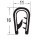 Profilé KS3-6S de protection de chant noir plage de serrage 3-6 mm dimensions 16x11 mm