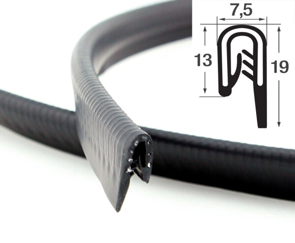 KSKL1-2S Edge Protection Profile Black Clamping Range 1-2 mm