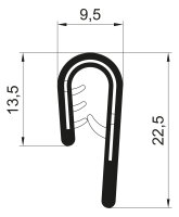 KSKL1-4S Kantenschutzprofil schwarz Klemmbereich 1-4 mm