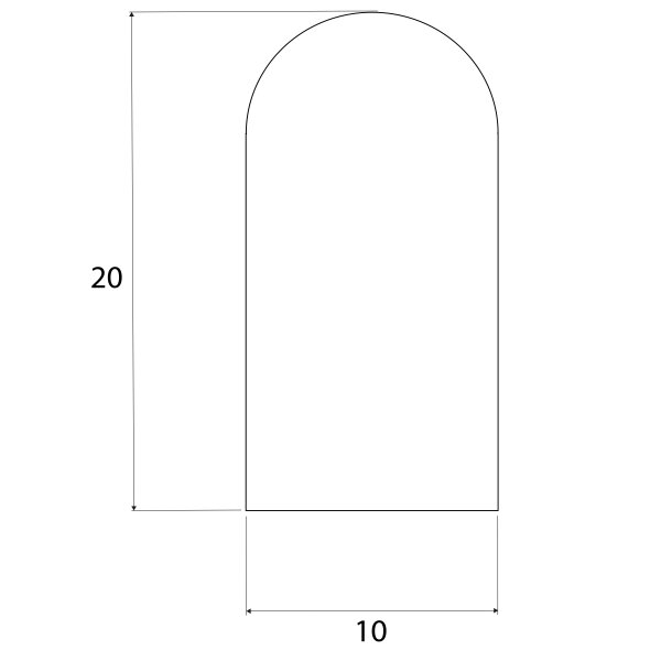 DP32 - 5 metros - SIL espuma de silicona perfil D semirredondo 10x20 mm junta de goma, junta de puerta