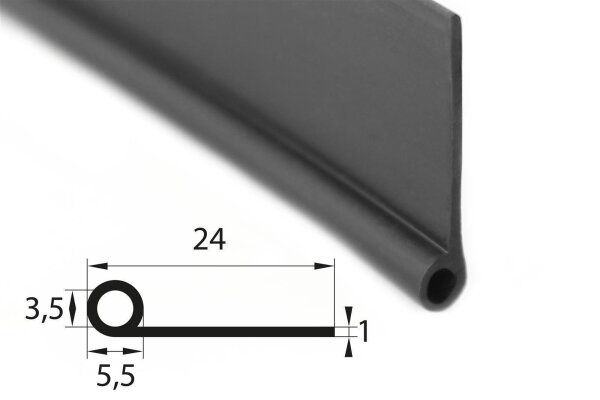 NP21 Notenprofiel EPDM massief rubber boordprofiel