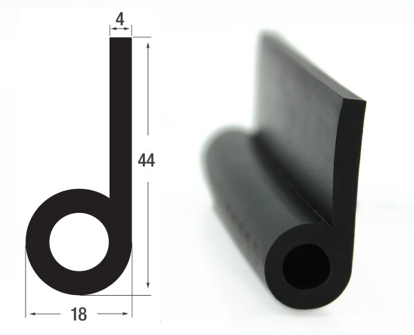 NP6 Notenprofiel EPDM massief rubber boordprofiel
