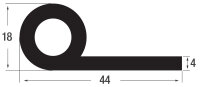 NP6 Notenprofiel EPDM massief rubber boordprofiel