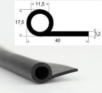 NP8 Notenprofiel EPDM massief rubber boordprofiel