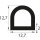 DP35 SIL Vollsilikon Halbrundprofil D-Profil 12,7x12,7 mm Gummidichtung Türdichtung