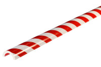 ROS2-RW Rohrschutzprofil (PU) mit Klebefläche - Rot/Weiß - Stoßschutz - Warnprofil - Schutzprofil