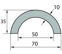 ROS2-RW Rohrschutzprofil (PU) mit Klebefläche - Rot/Weiß - Stoßschutz - Warnprofil - Schutzprofil