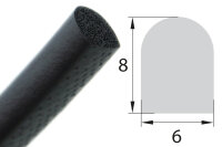 DP37 EPDM sponge rubber seal semi-round frame seal door...