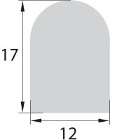 DP6 guma porowata EPDM półokrągły profil D 12x17...