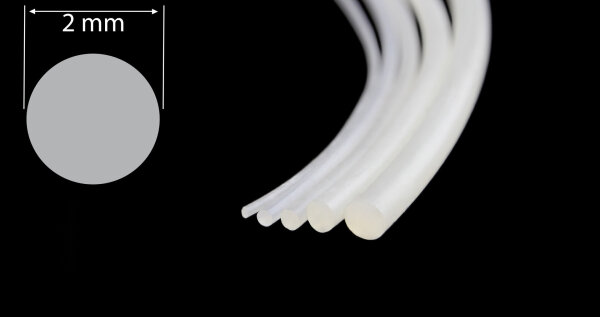 RS2-SIL-VG - Rundschnur 2 mm Rundschnüre aus Silikon grau/transluzent Gummi Vollgummi Rundprofil