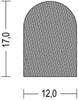 DP6-G guma porowata EPDM półokrągły profil D 12x17...