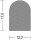 DP6-G caucho esponjoso EPDM perfil D semirredondo 12x17 mm junta de goma, junta de puerta