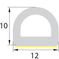 DP7 guma porowata EPDM półokrągły profil D 12x10...