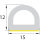 DP8 EPDM-schuimrubber halfrond D-profiel 15x12 mm zelfklevende rubber afdichting