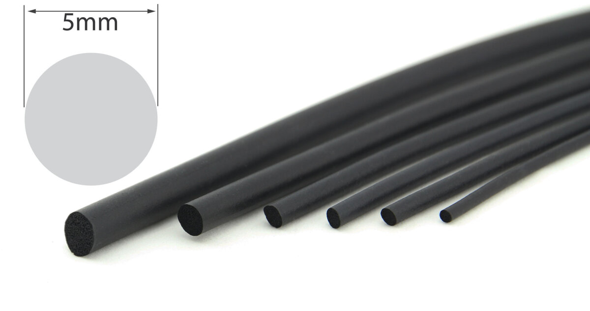 Produktbild von CTA EPDM Rundschnur 5 Mm – 1 Meter Moosgummi-Dichtprofil Für Fahrzeug, Boot & Co.