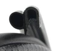 DS11 - perfil de protección de bordes PVC/EPDM junta de goma lateral - rango de sujeción 1-4 mm