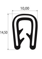 SP1-4S profil de protection de bord noir en silicone...