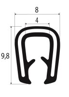 SP2-3S Profil de protection de chant noir Plage de...