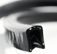 SP5-7S perfil protector de bordes negro de silicona rango de sujeción 5,0-7,0 mm medidas 13,7 x 16,7 mm