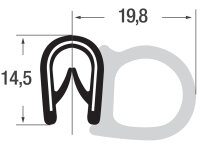 DS13 - PVC/ EPDM Kantenschutz Dichtungs Profil Gummi Dichtung seitlich - Klemmbereich 1 - 4 mm