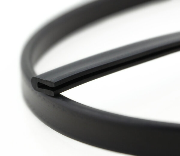 SMI Fassungsprofil V3 – EPDM Vollgummi, 15x7,5 Mm, Fassungsbereich 4 Mm, Schwarz, 1 Meter, Als Kantenschutz Für Scheiben, Bleche, Fenster, U-Profil