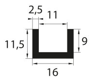 V14 EPDM glazing profile clamping range 11 mm edge...