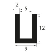V16 EPDM glazing profile clamping range 5 mm edge...
