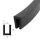 V16 profil de vitrage EPDM plage de serrage 5 mm protection de bord joint caoutchouc