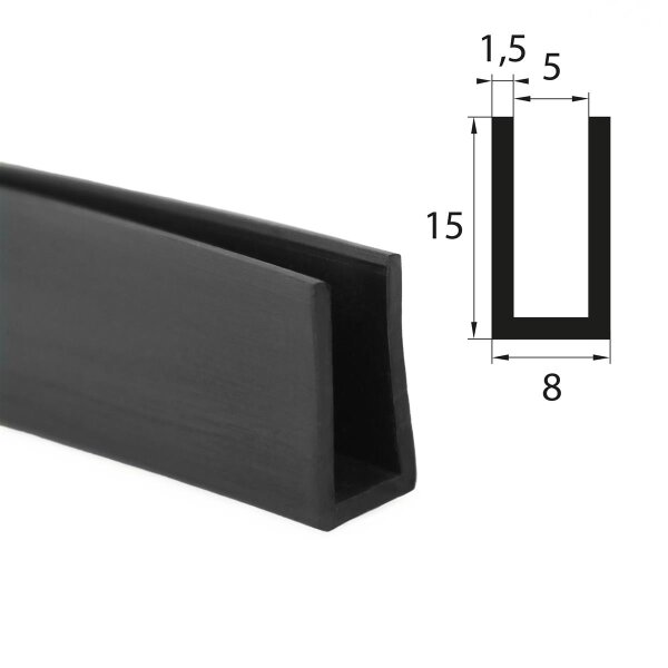 V17 perfil de encaje EPDM rango de sujeción 5 mm protector de bordes junta de goma