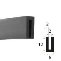 V19 EPDM glazing profile clamping range 2 mm edge...