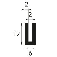 V19 EPDM glazing profile clamping range 2 mm edge...