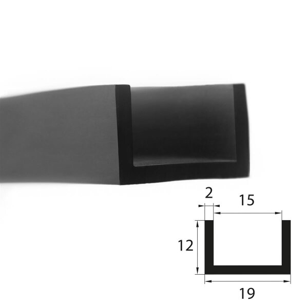 V23 perfil de encaje rango de alojamiento 15 mm protección de bordes caucho EPDM junta