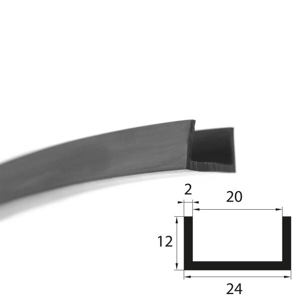 V24 Fassungsprofil Fassungsbereich 20 mm Kantenschutz EPDM Gummiprofil Gummidichtung