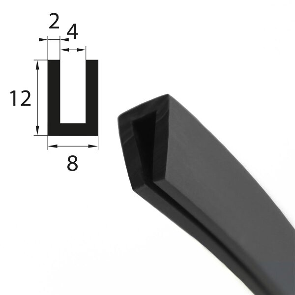V27 Fassungsprofil Fassungsbereich 4 mm Kantenschutz EPDM Gummiprofil Gummidichtung