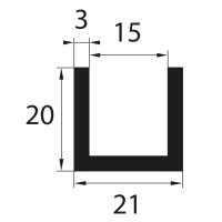 V33 retaining profile clamping range 15 mm edge...