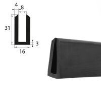 V38 glazing profile 8 mm glazing range edge protection...
