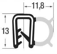 DS17 - EPDM Kantenschutz Dichtungs Profil Gummi Dichtung seitlich - Klemmbereich 2 mm