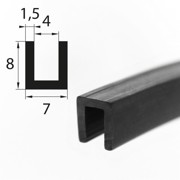 V43 profil de maintien plage d’insertion 4 mm protection de bord caoutchouc EPDM joint