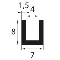 V43 glazing profile 4 mm glazing range edge protection...