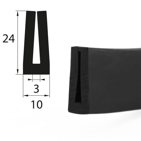 V45 perfil de encaje rango de alojamiento 3 mm protección de bordes caucho EPDM junta