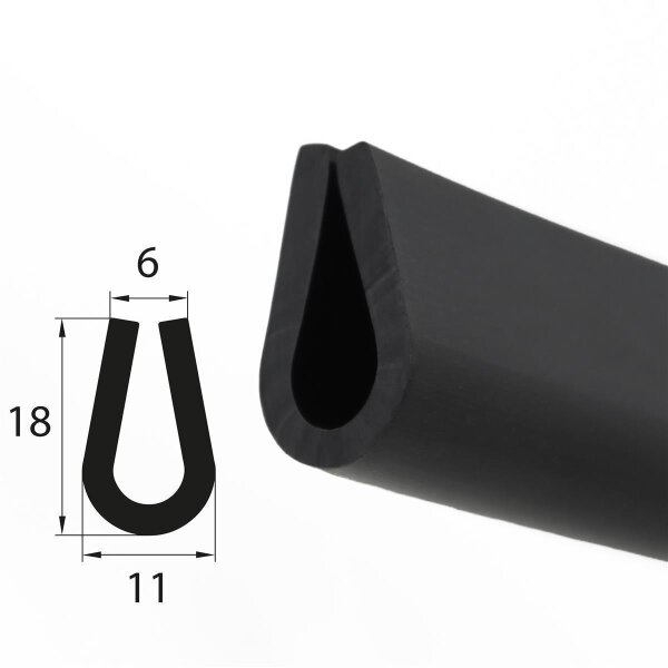 V49 glazing profile 6 mm glazing range edge protection EPDM rubber profile rubber seal