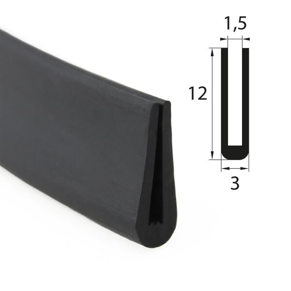 V50 profil osłonowy zakres osadzenia 1,5 mm ochrona krawędzi guma EPDM uszczelka
