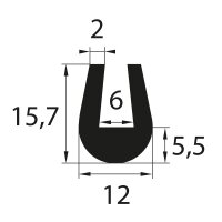 V52 glazing profile 6 mm glazing range edge protection...