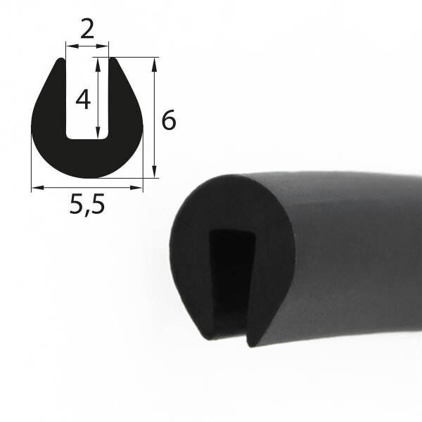 V56 profilo di contenimento campo di alloggiamento 2 mm protezione dei bordi gomma EPDM guarnizione
