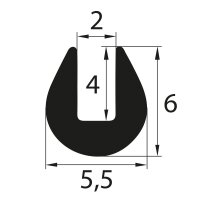 V56 glazing profile 2 mm glazing range edge protection...