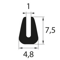 V57 retaining profile clamping range 1 mm edge protection...